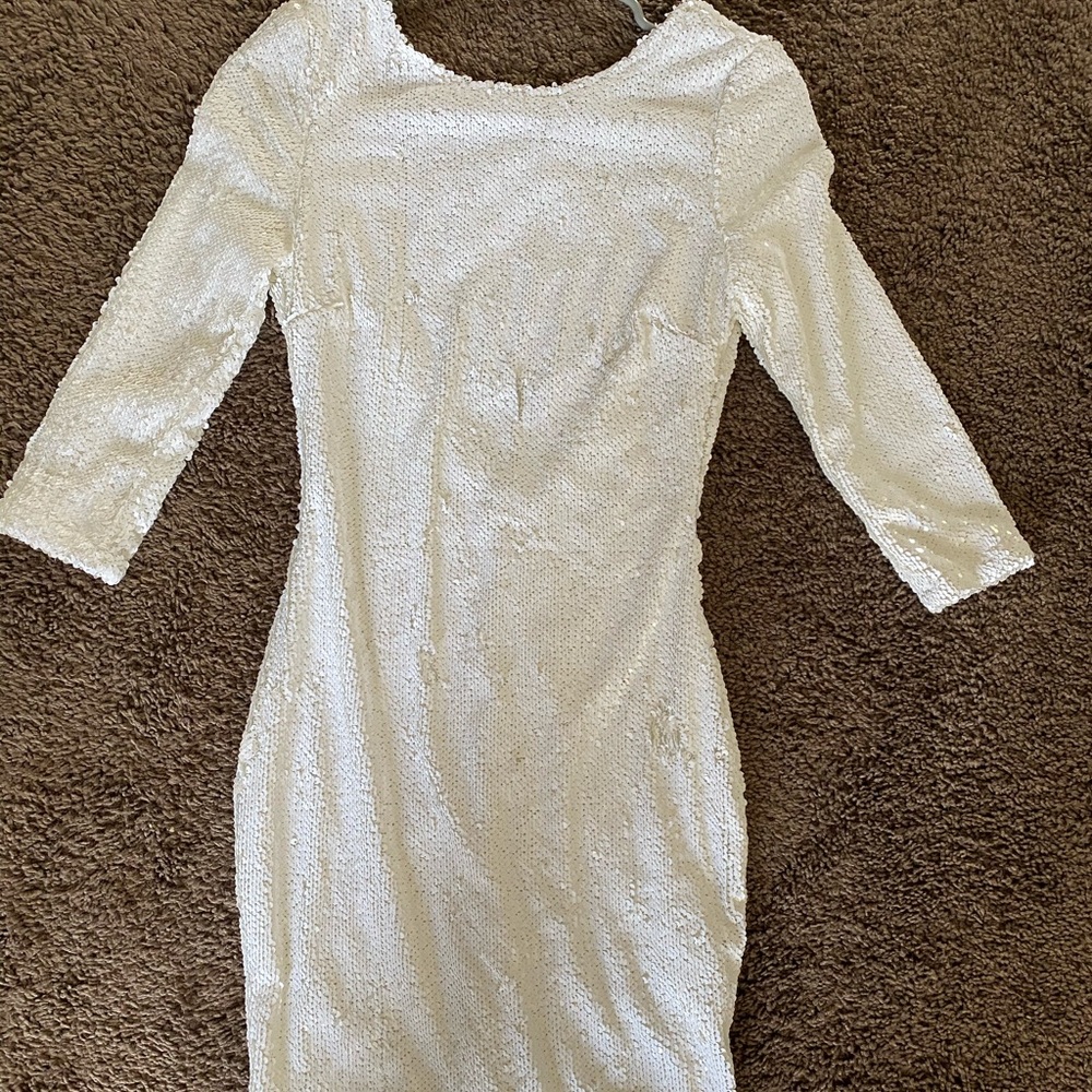 Small white tobi sequin dress